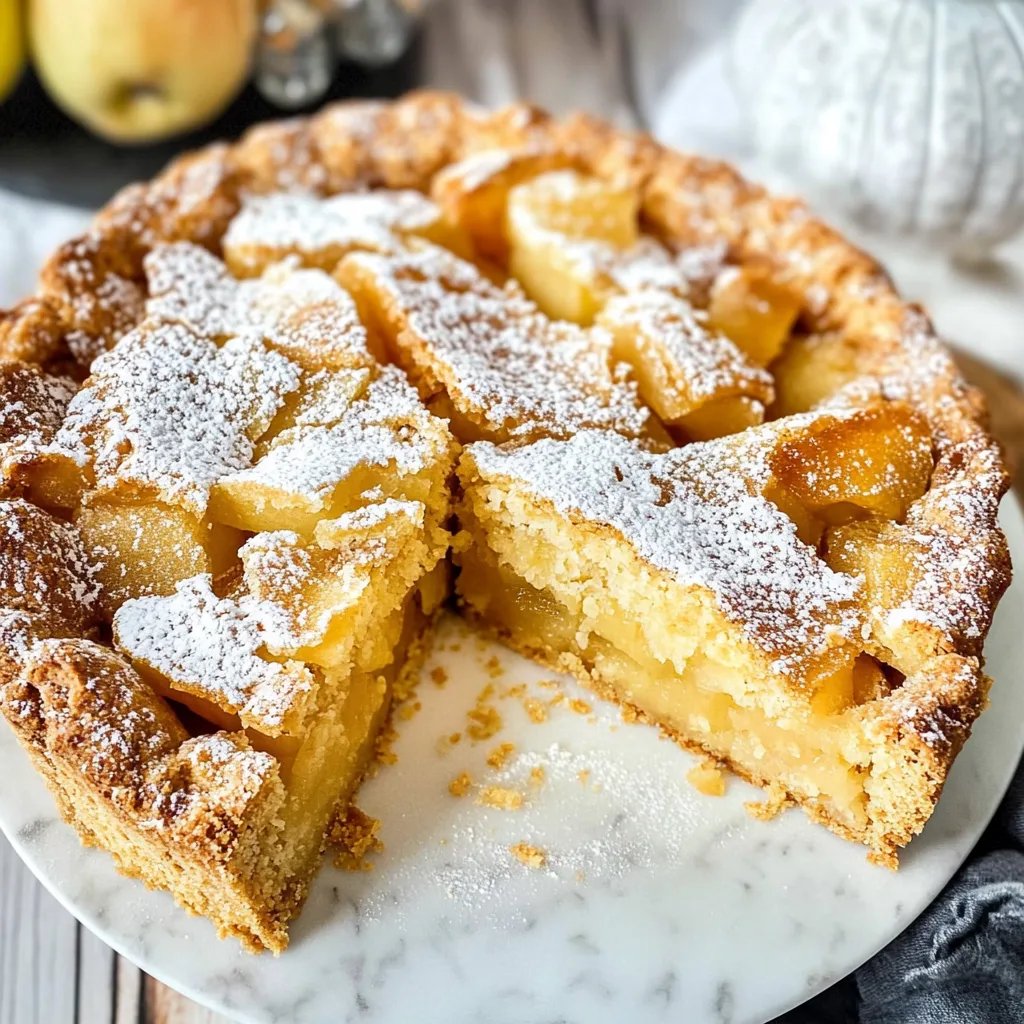 Gedeckter Apfelkuchen mit Mürbeteig