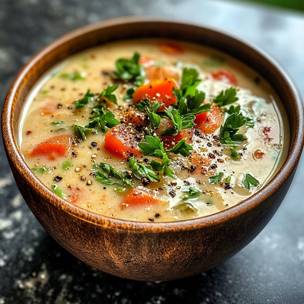 Linsensuppe mit Petersilie