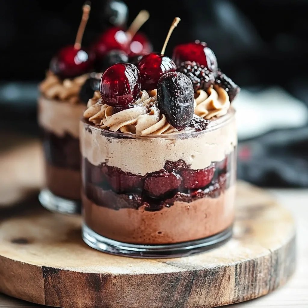 Lebkuchenmousse mit Zimtkirschen