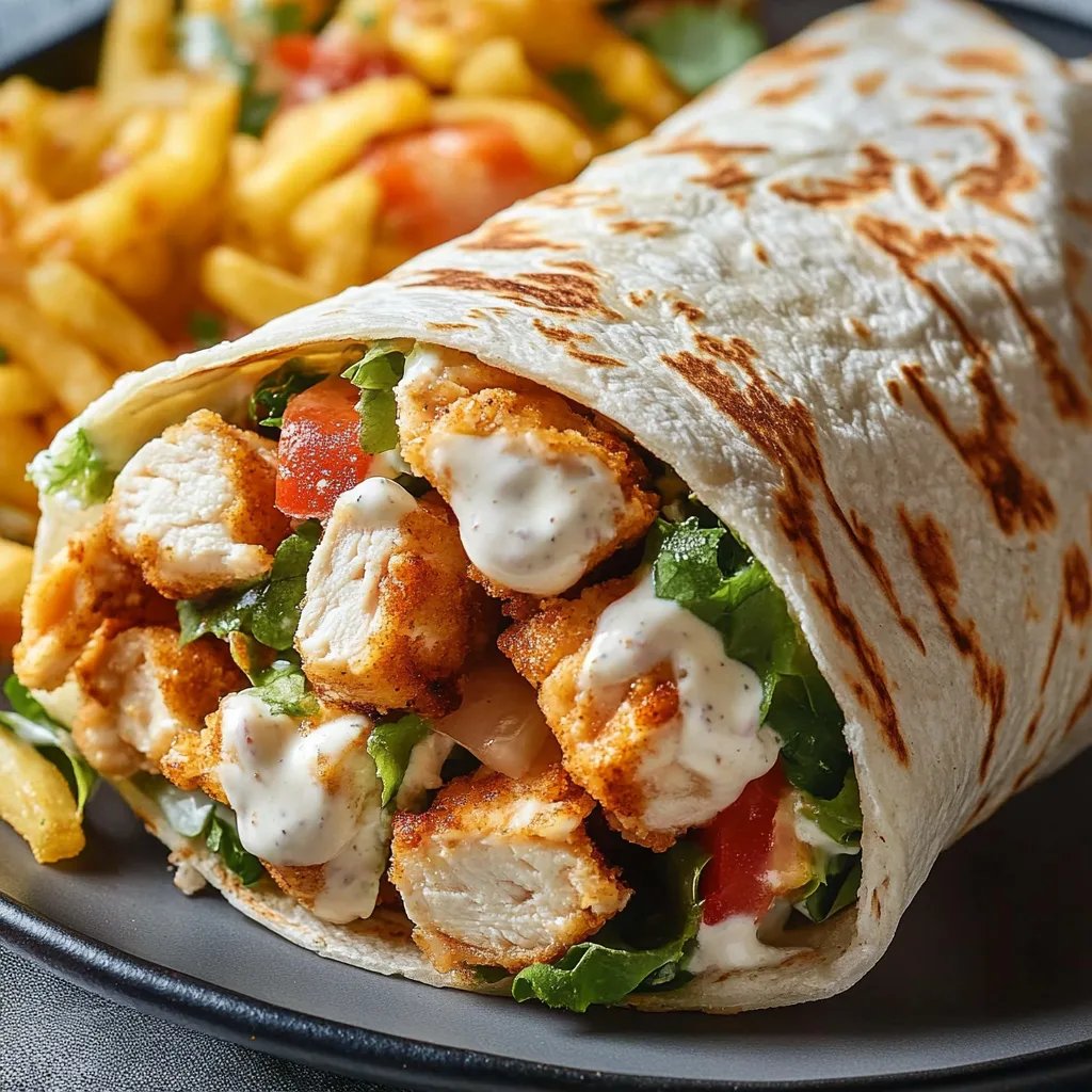 Knuspriger Chicken Ranch Snack Wrap