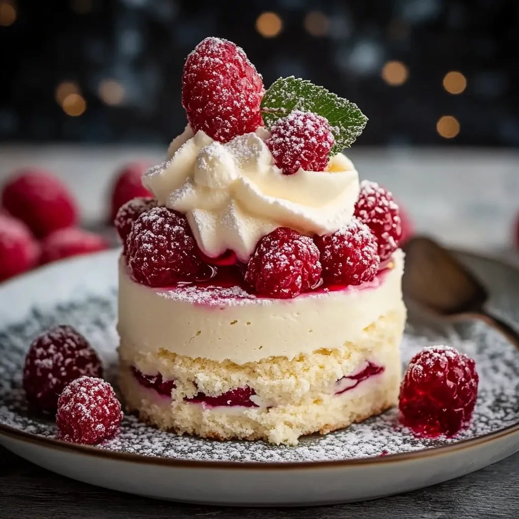 Vanillekipferl Dessert mit Himbeeren