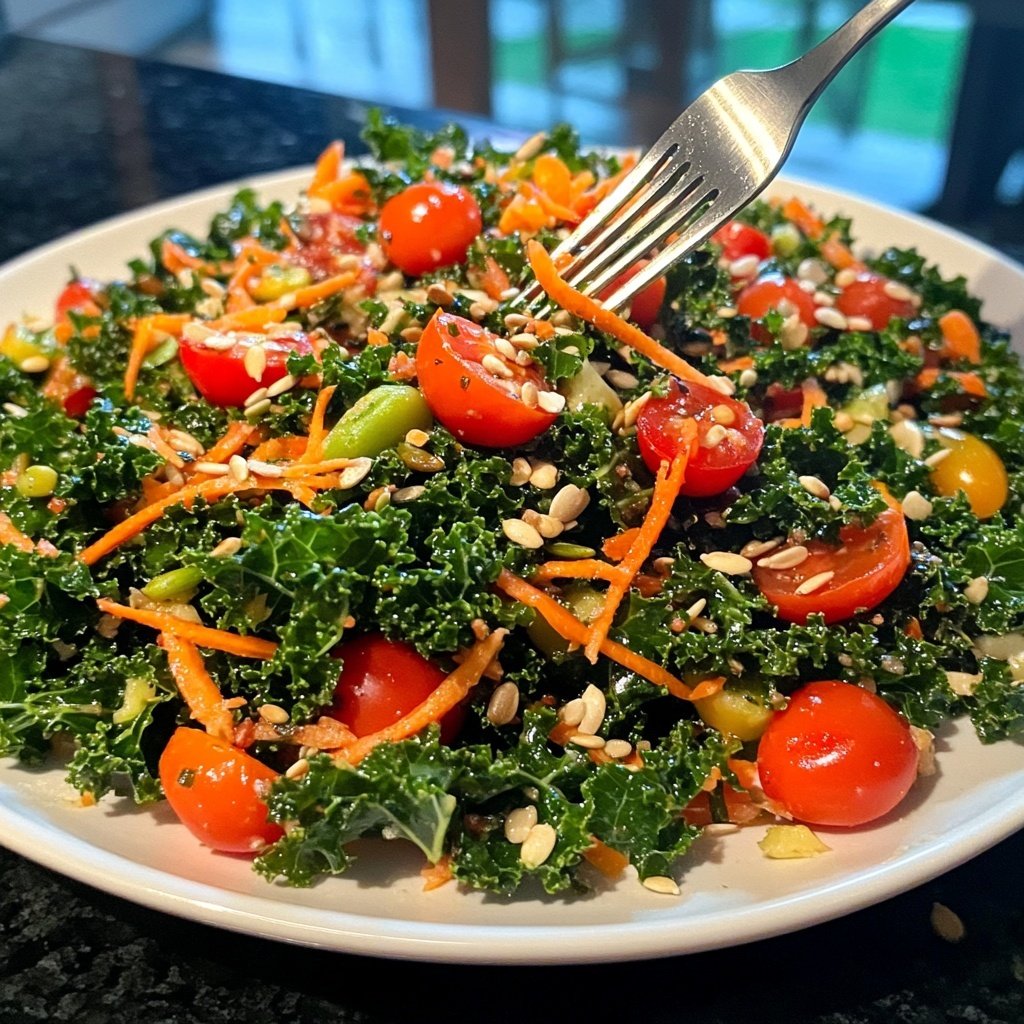 Chopped Kale Power Salad mit Zitronen-Tahini-Dressing