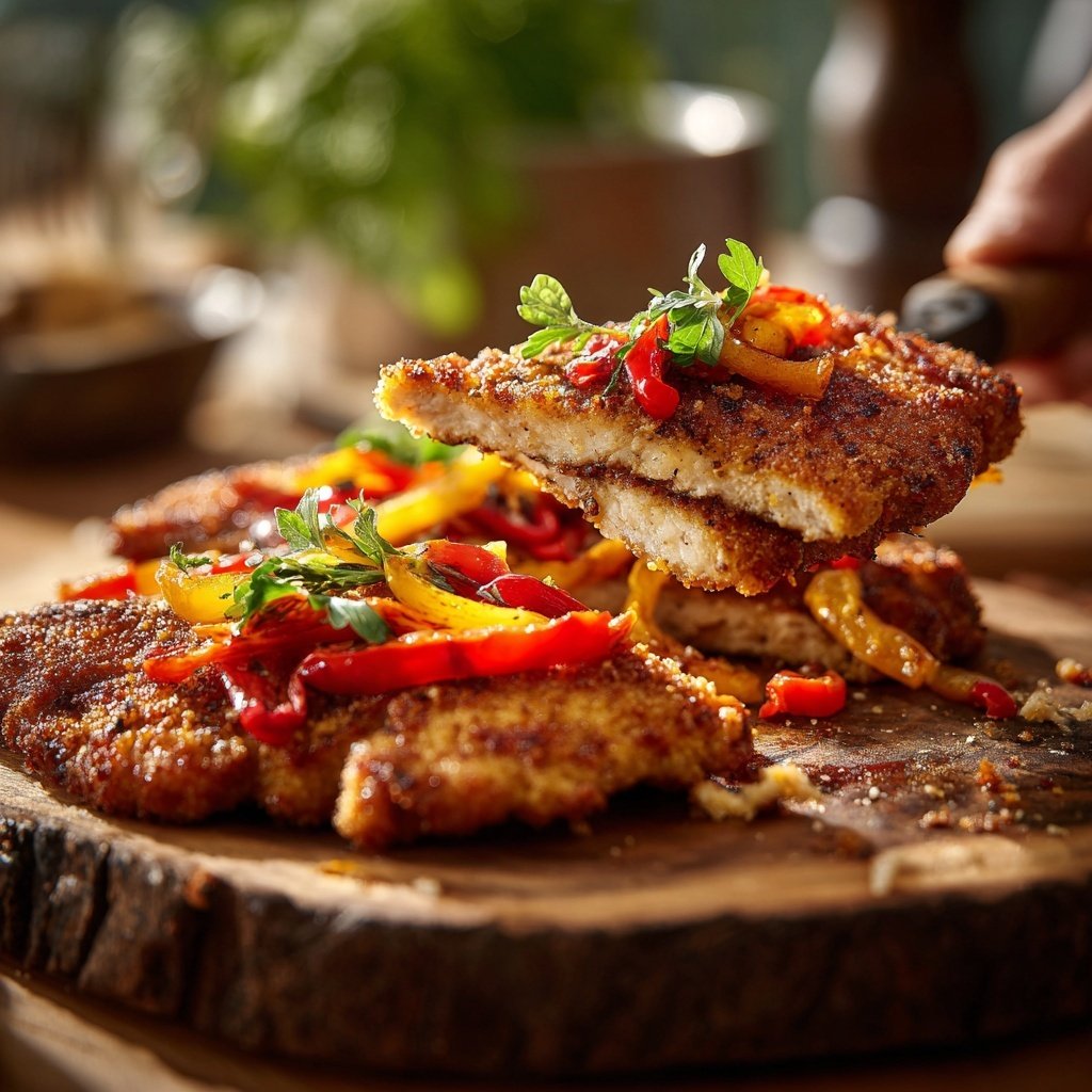 Gegrilltes Putenschnitzel Mit Paprika