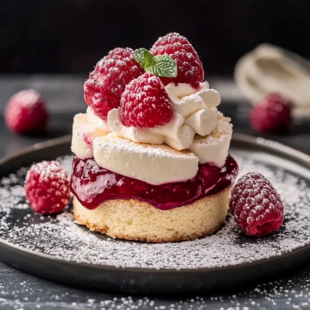 Vanillekipferl Dessert mit Himbeeren