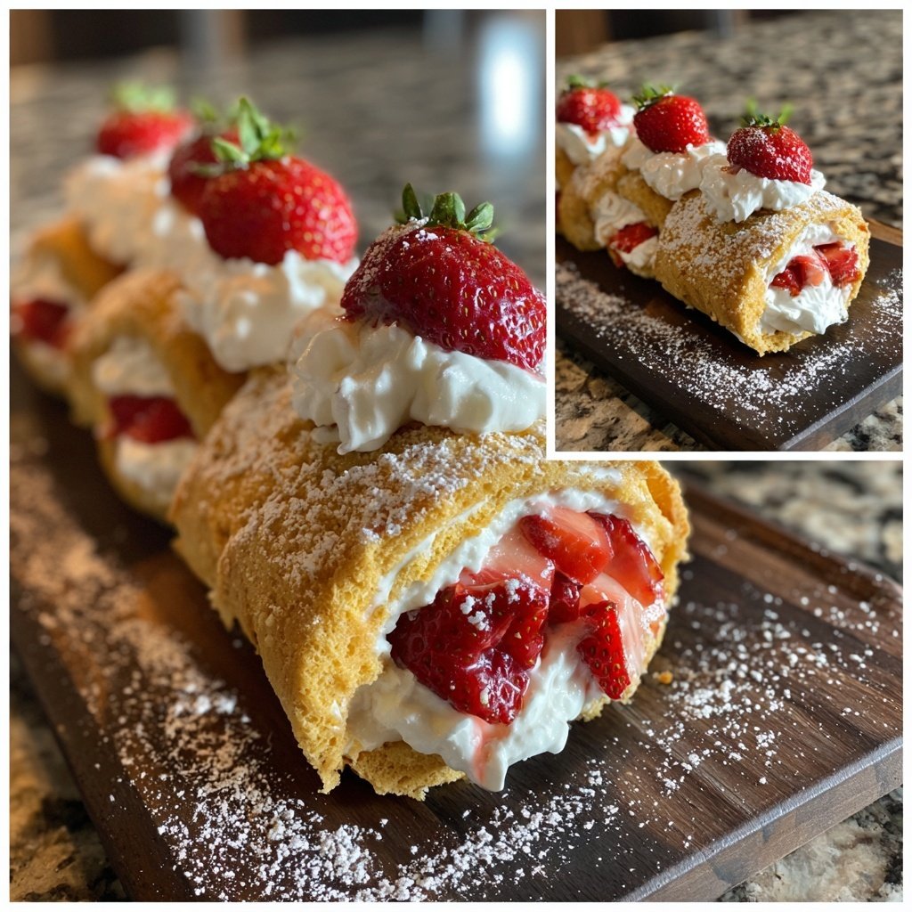 Erdbeer Biskuitrolle