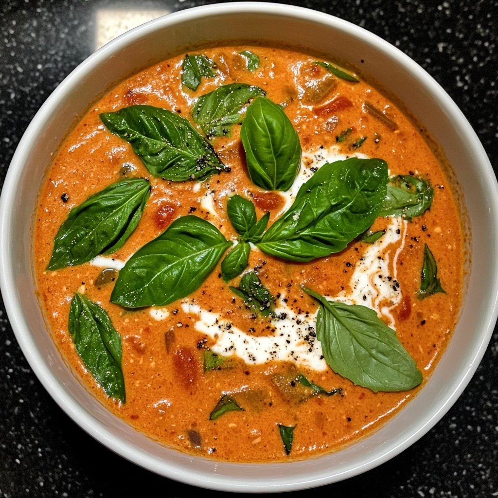 Tomatensuppe mit Basilikum